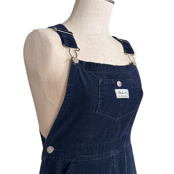 Vintage Madewell Blue Corduroy Overall Dress Womens Sz XS 80s Skater Cottage - Picture 10 of 16